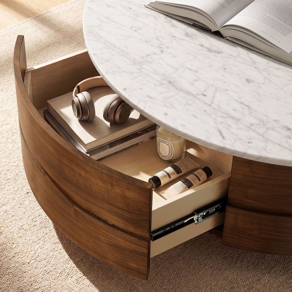 Luna Marble Top Round Coffee Table