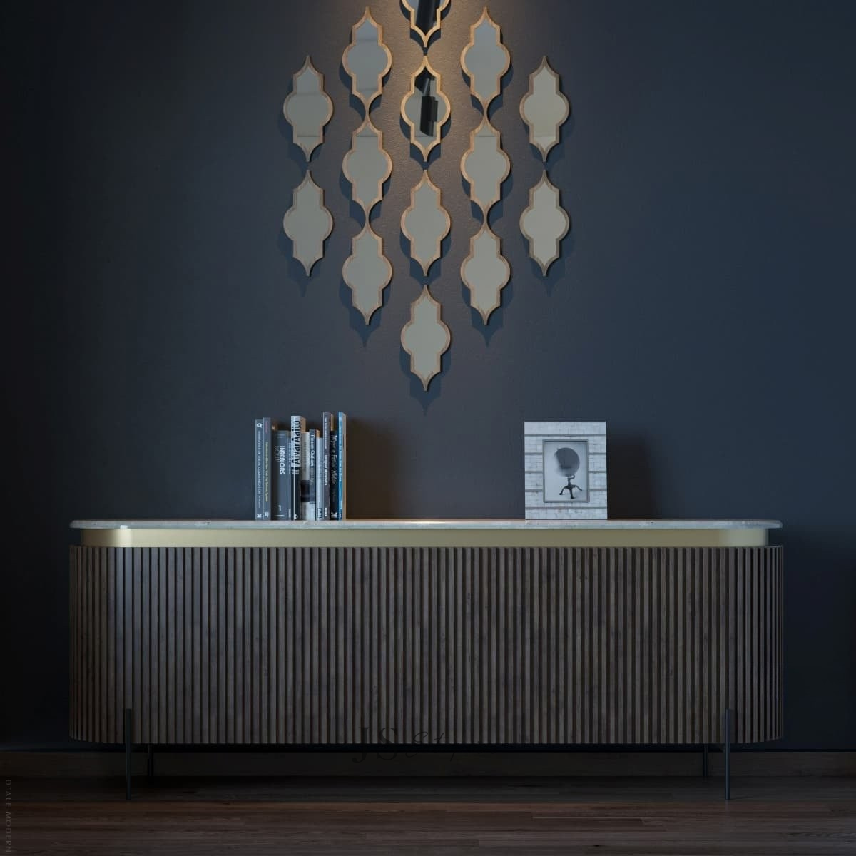 Noir Fluted Sideboard Cabinet