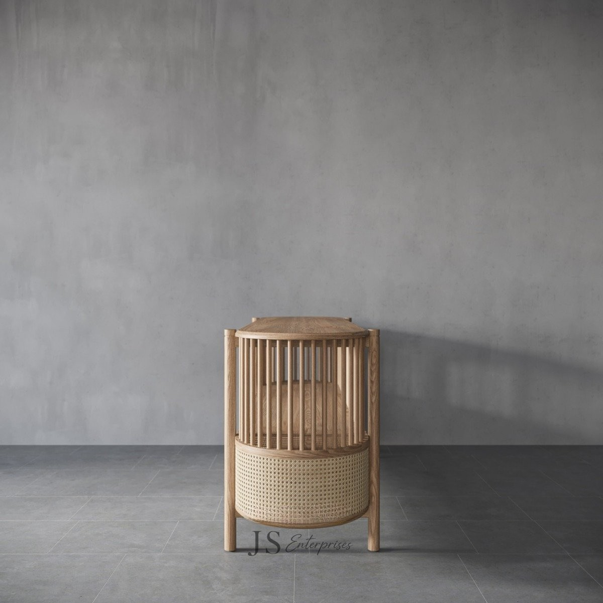 Aurora Cane Curved Console Sideboard