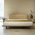 Modern Minimalist Upholstered Bed with Wooden Frame