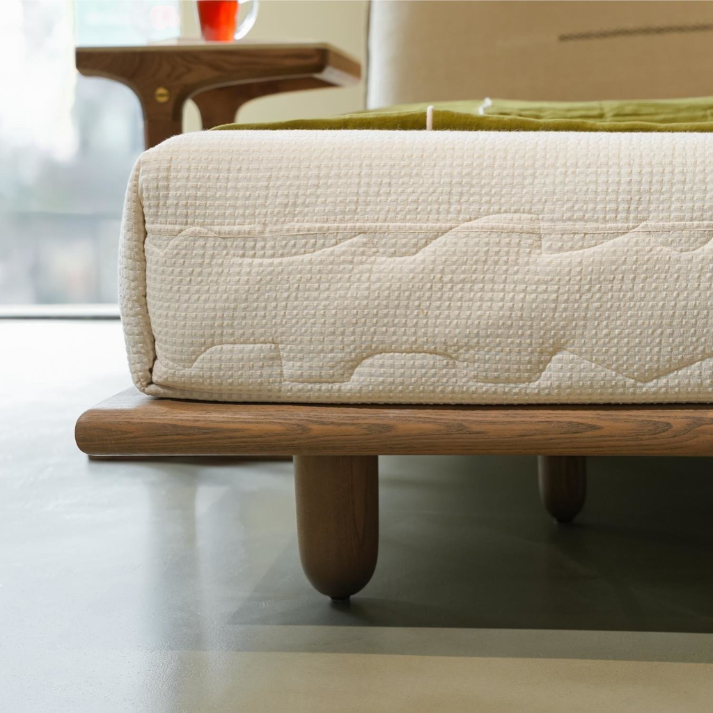 Modern Minimalist Upholstered Bed with Wooden Frame