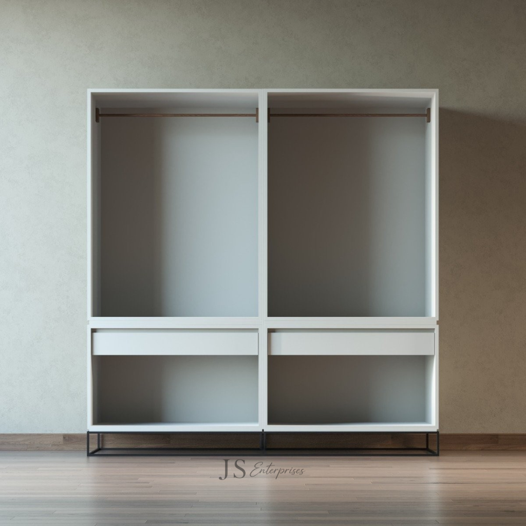 Minimalist White & Wood Designer Wardrobe