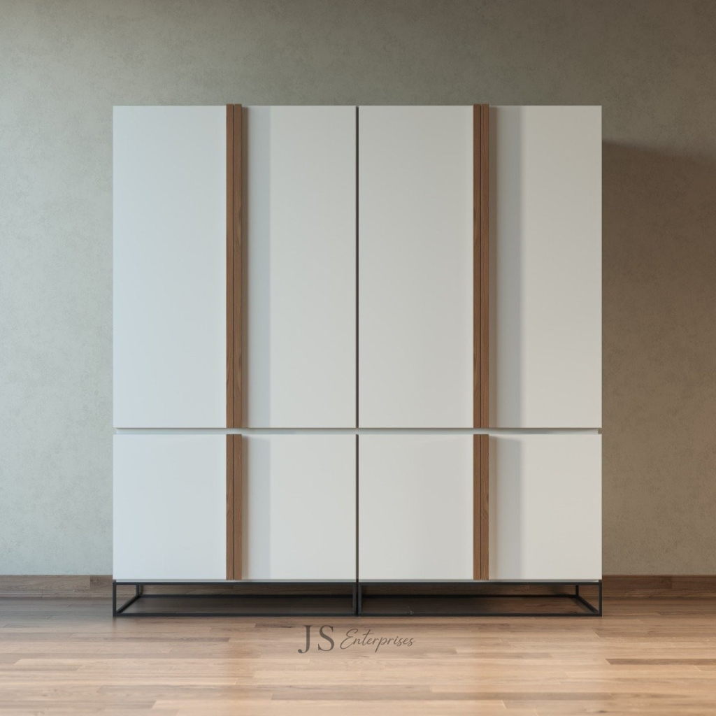 Minimalist White & Wood Designer Wardrobe