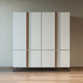 Minimalist White & Wood Designer Wardrobe
