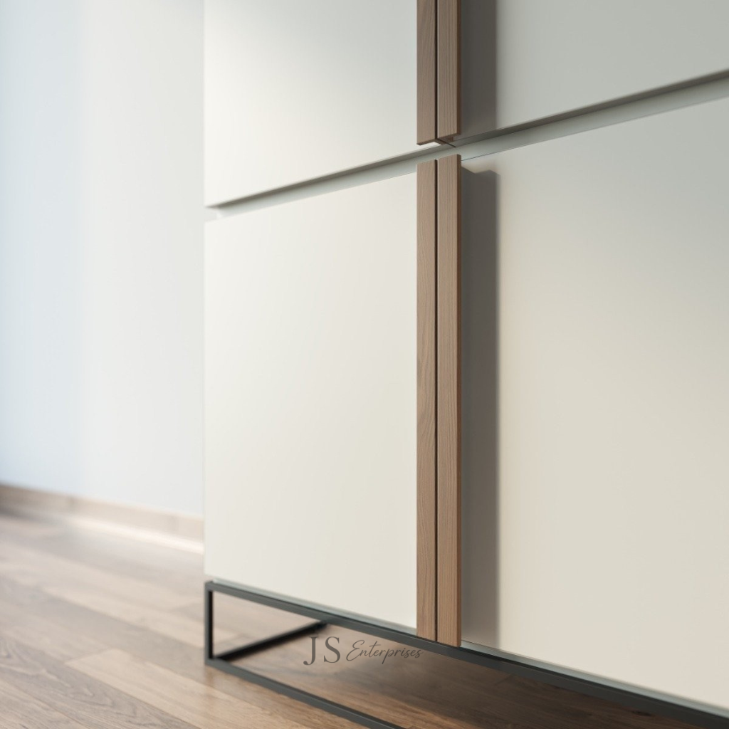 Minimalist White & Wood Designer Wardrobe