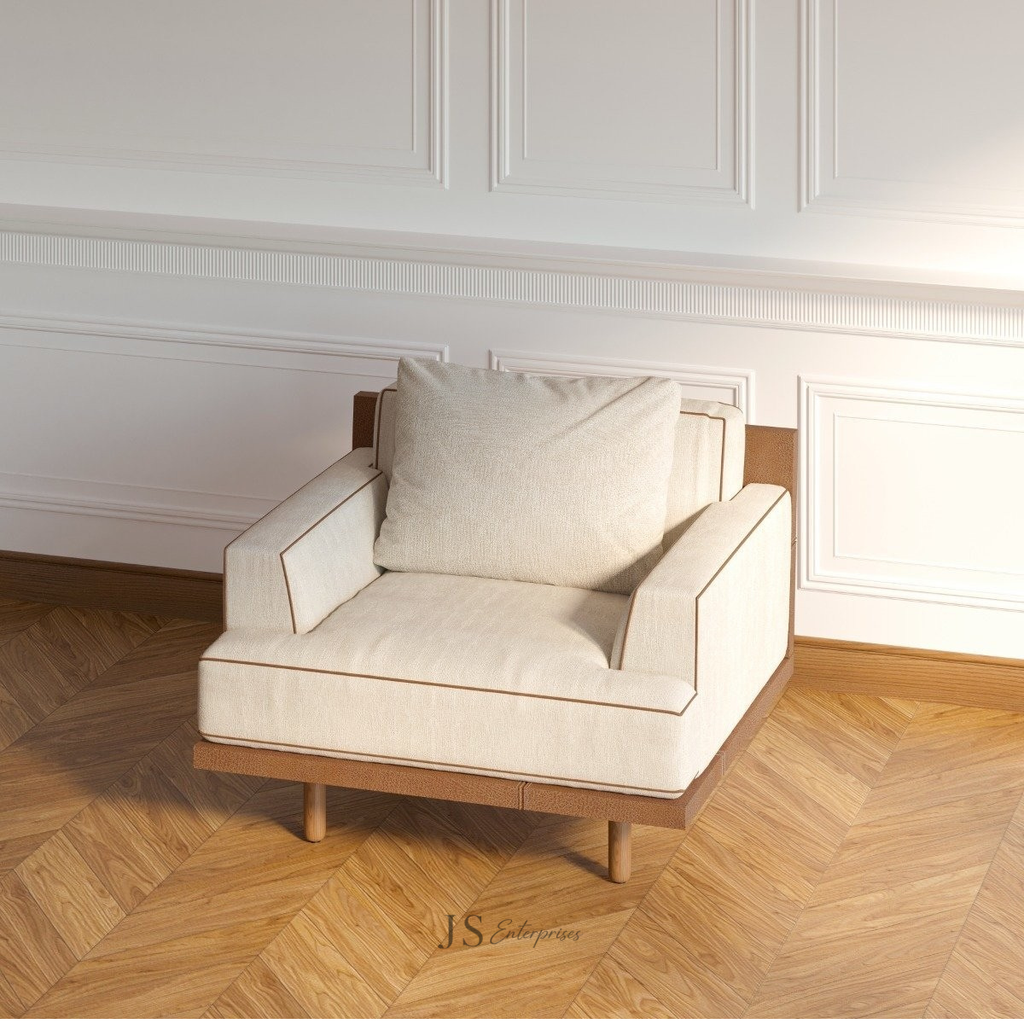 Verona Cream Wooden Sofa