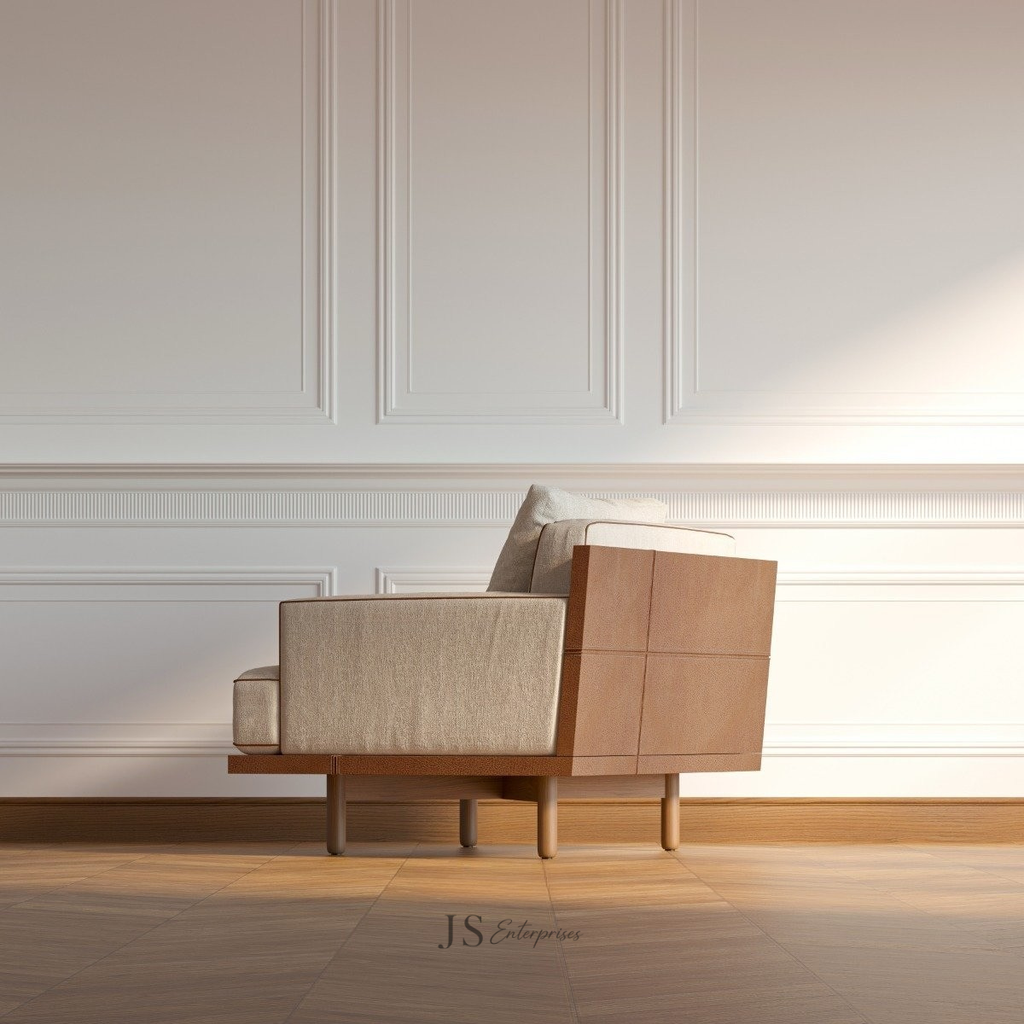 Verona Cream Wooden Sofa