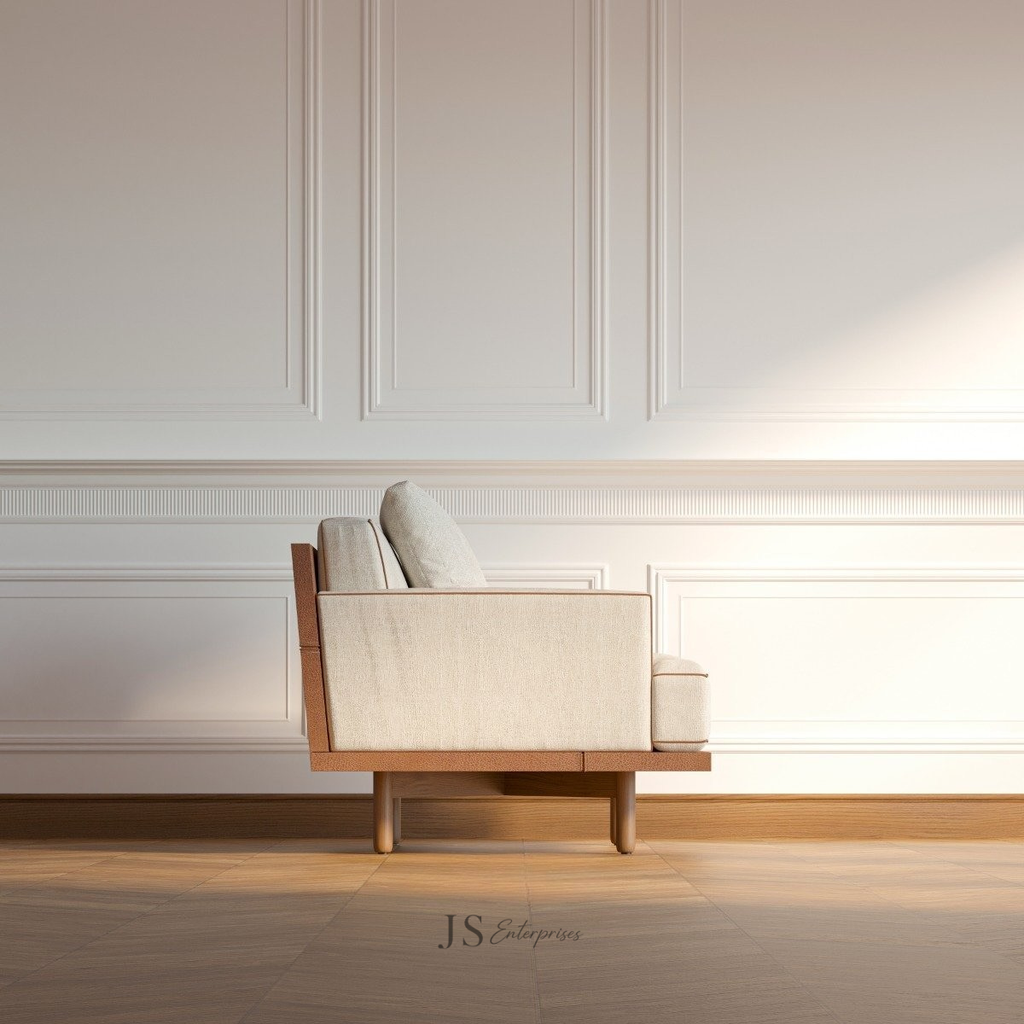 Verona Cream Wooden Sofa