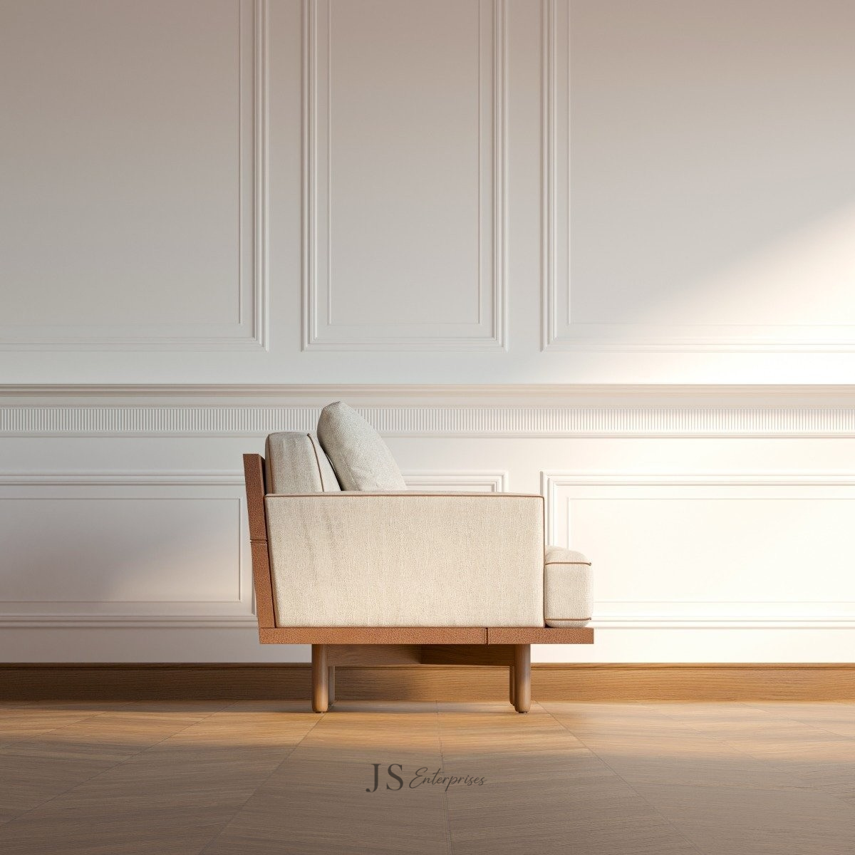 Verona Cream Wooden Sofa